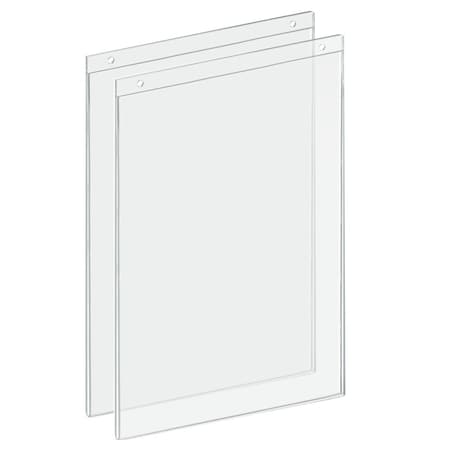 Azar Displays Clear Acrylic Wall Hanging Frame 11'' Wide x 17'' High- Vertical/Portrait, 2PK 162708-2PK